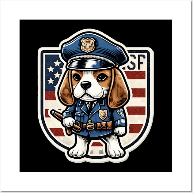 Beagle Police Wall Art by k9-tee